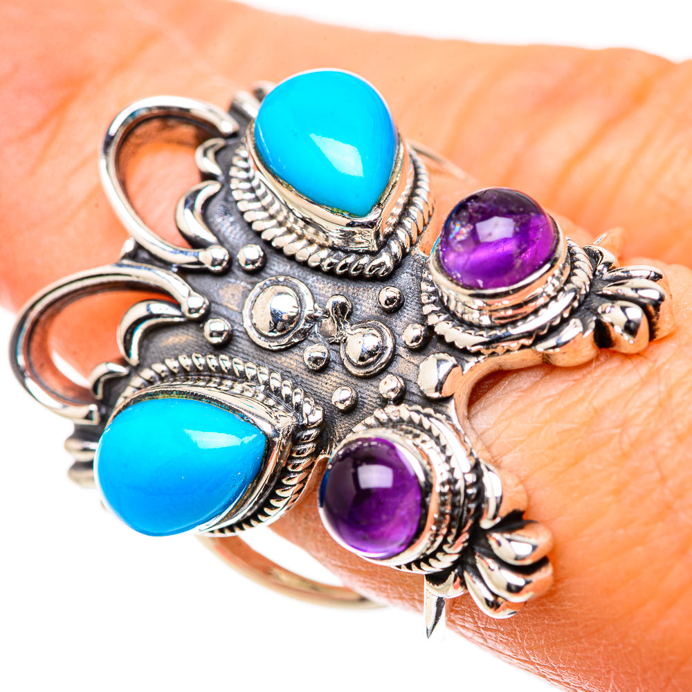 Sleeping Beauty Turquoise Rings handcrafted by Ana Silver Co - RING133280