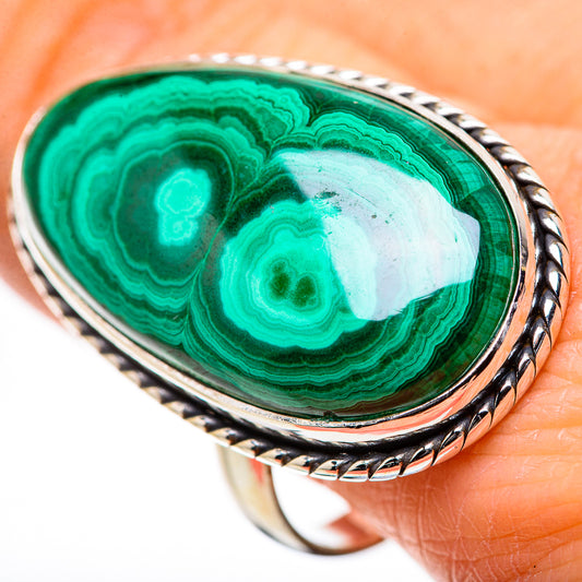 Malachite Rings handcrafted by Ana Silver Co - RING133295