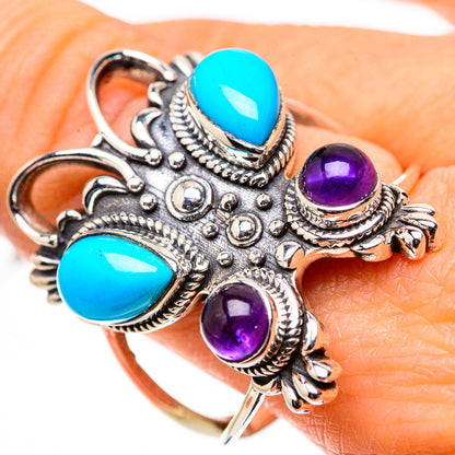 Sleeping Beauty Turquoise Rings handcrafted by Ana Silver Co - RING133306