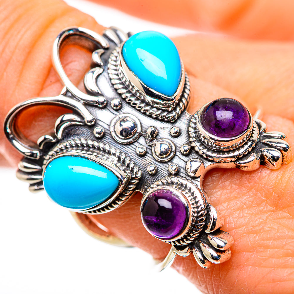 Sleeping Beauty Turquoise Rings handcrafted by Ana Silver Co - RING133346