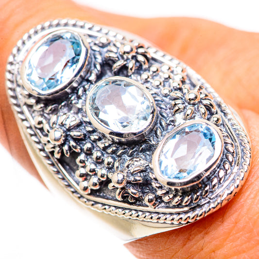Blue Topaz Rings handcrafted by Ana Silver Co - RING133351
