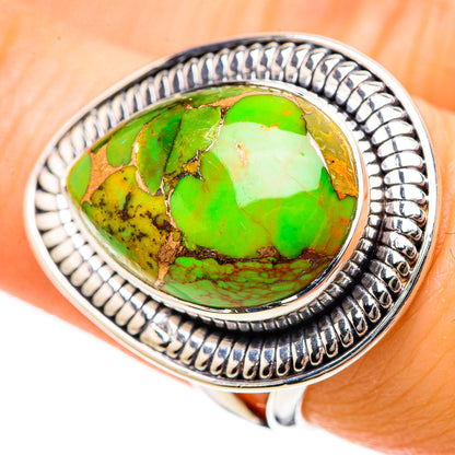Green Copper Composite Turquoise Rings handcrafted by Ana Silver Co - RING133367