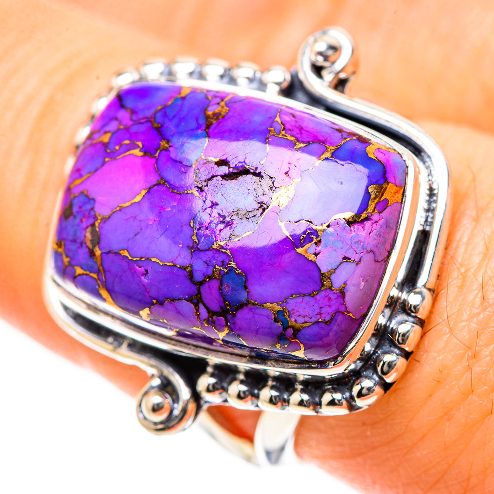 Purple Copper Composite Turquoise Rings handcrafted by Ana Silver Co - RING133376