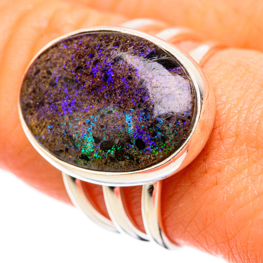 Andamooka Opal Rings handcrafted by Ana Silver Co - RING133403