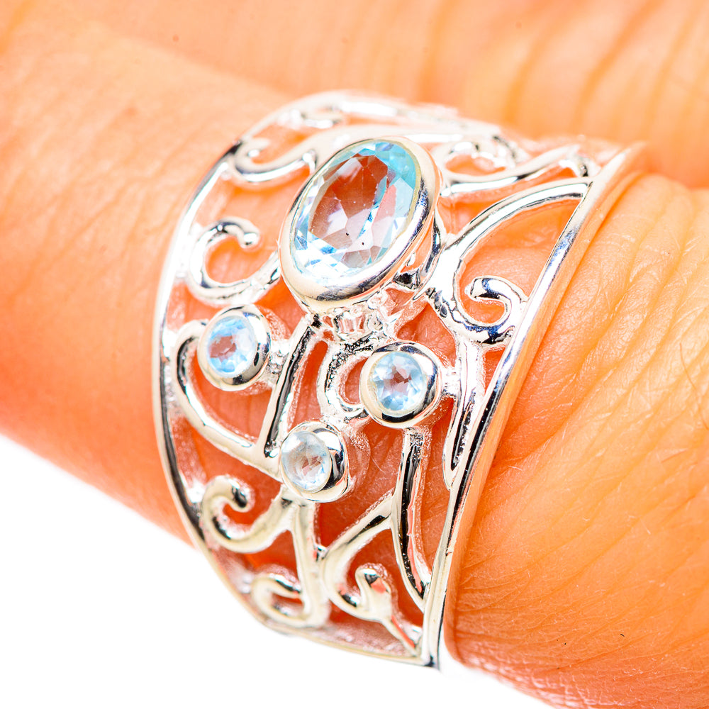 Blue Topaz Rings handcrafted by Ana Silver Co - RING133410