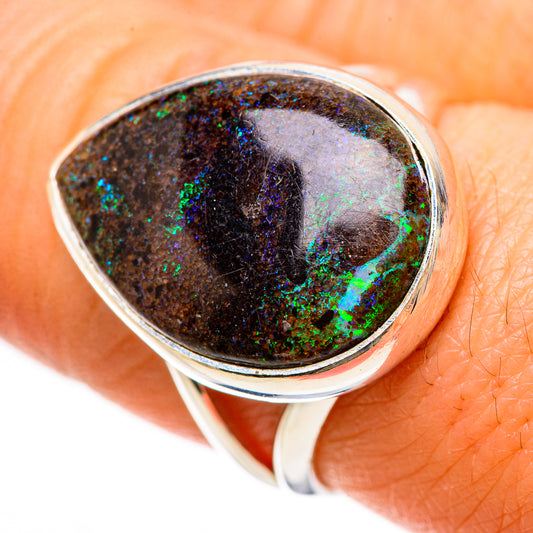 Andamooka Opal Rings handcrafted by Ana Silver Co - RING133423
