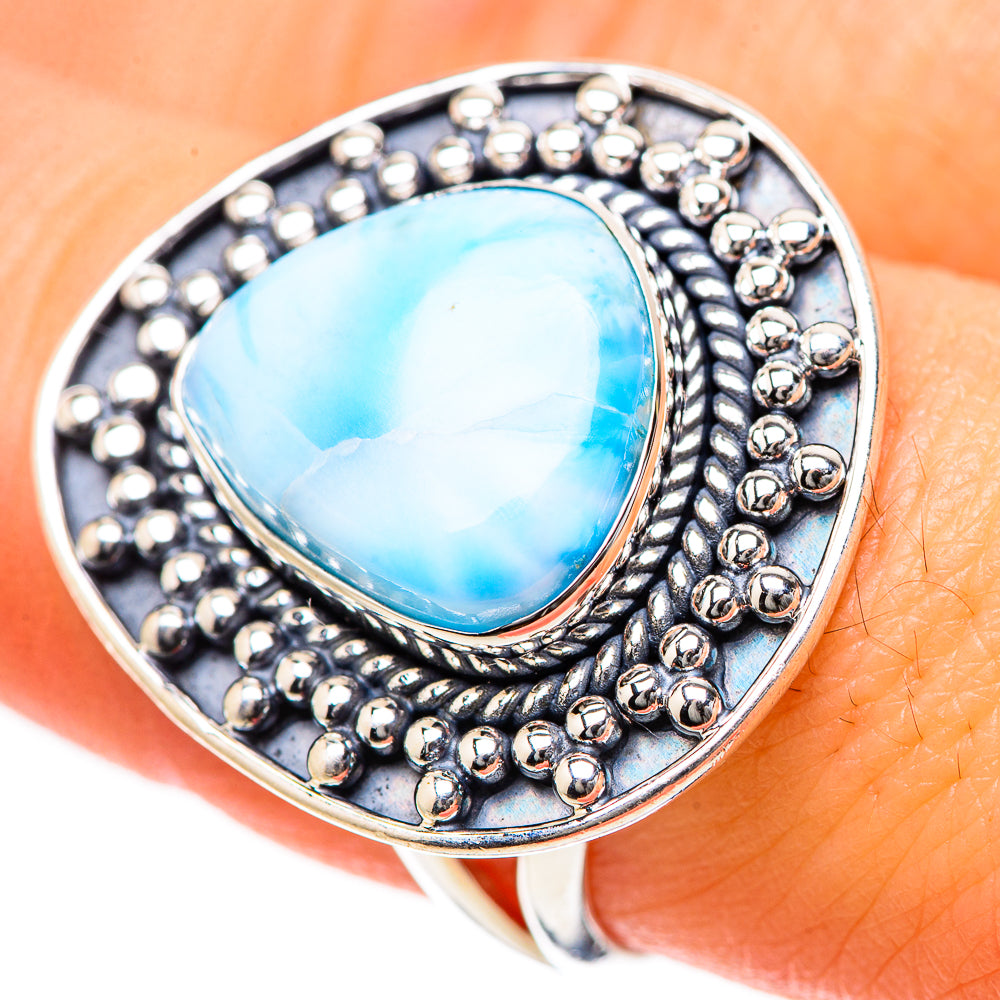 Larimar Rings handcrafted by Ana Silver Co - RING133445