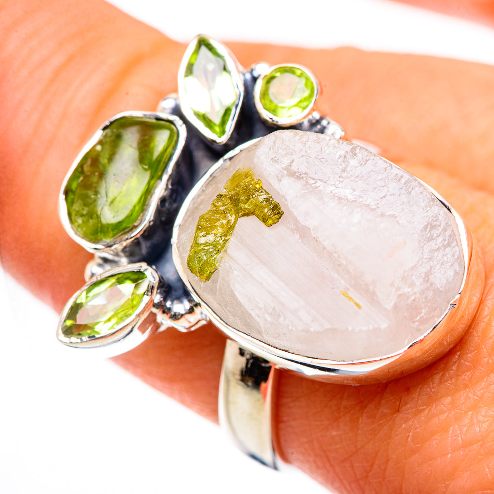 Green Quartz Crystal Rings handcrafted by Ana Silver Co - RING133451