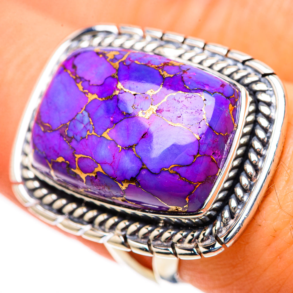 Purple Copper Composite Turquoise Rings handcrafted by Ana Silver Co - RING133460