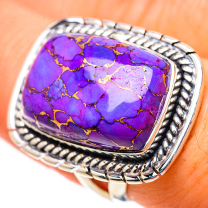 Purple Copper Composite Turquoise Rings handcrafted by Ana Silver Co - RING133460