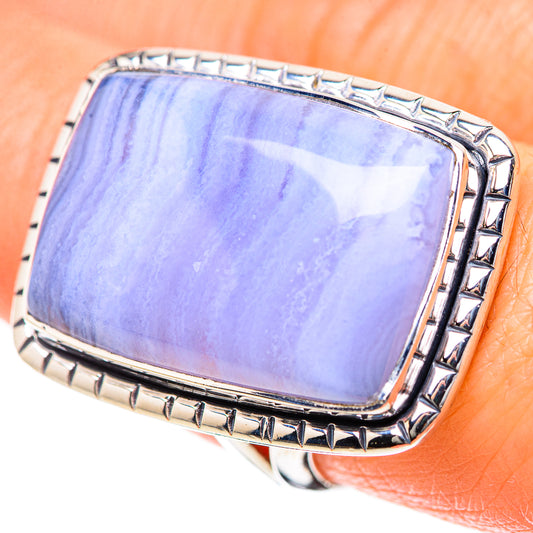 Blue Lace Agate Rings handcrafted by Ana Silver Co - RING133463