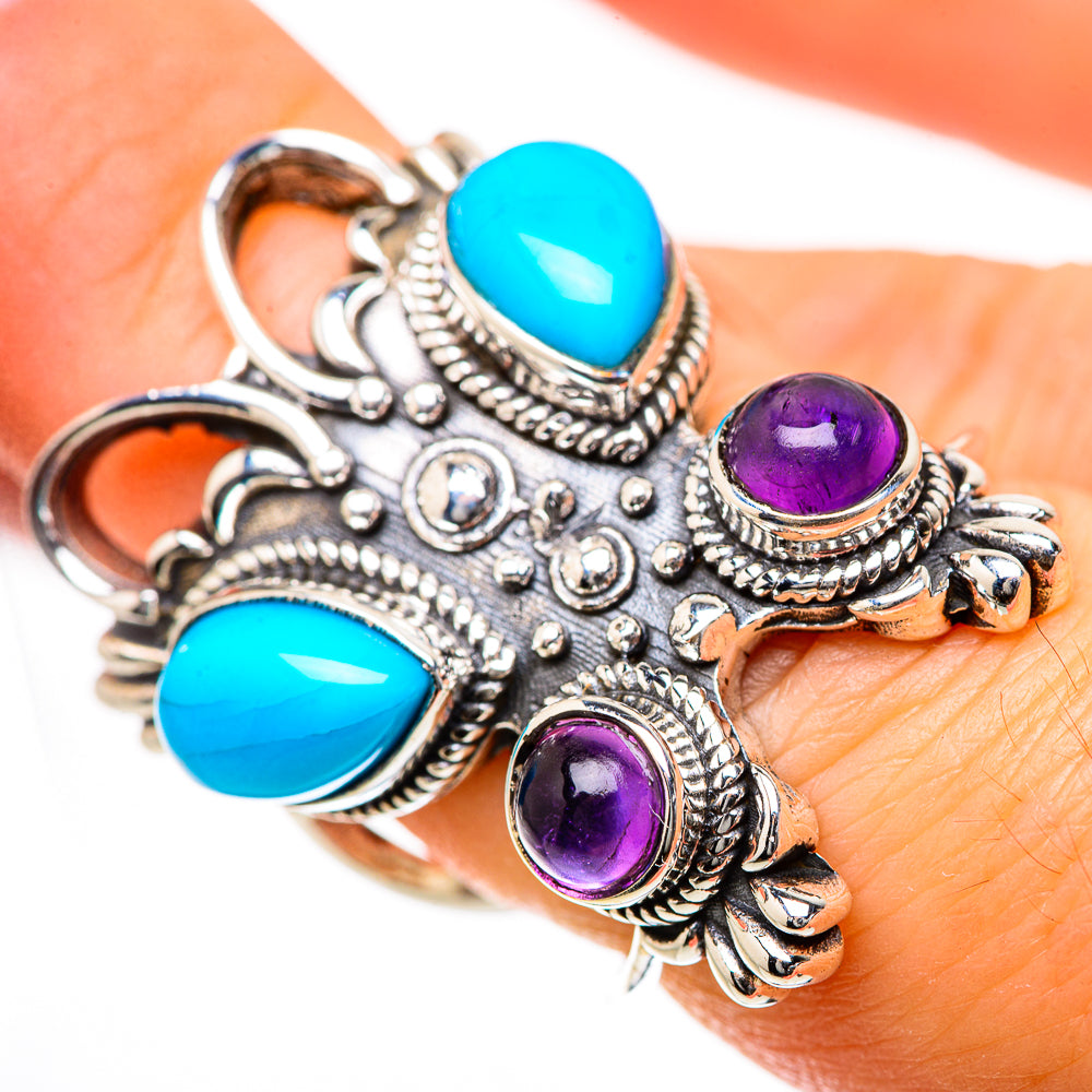 Sleeping Beauty Turquoise Rings handcrafted by Ana Silver Co - RING133465