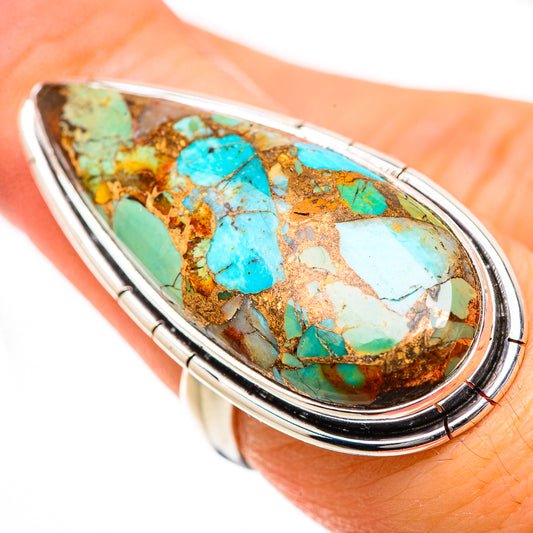 Kingman Mohave Turquoise Rings handcrafted by Ana Silver Co - RING133466