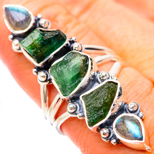 Green Tourmaline Rings handcrafted by Ana Silver Co - RING133477