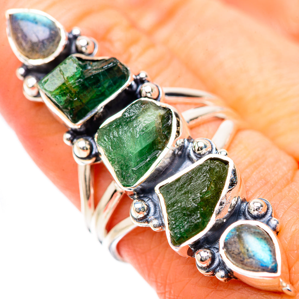 Green Tourmaline Rings handcrafted by Ana Silver Co - RING133477