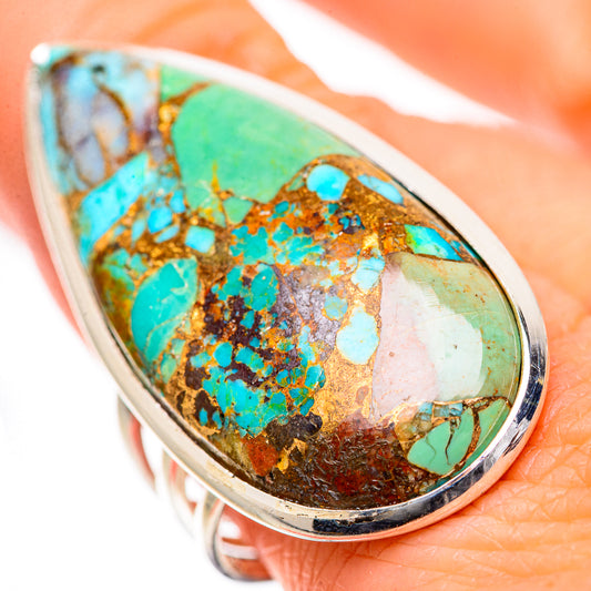 Kingman Mohave Turquoise Rings handcrafted by Ana Silver Co - RING133493