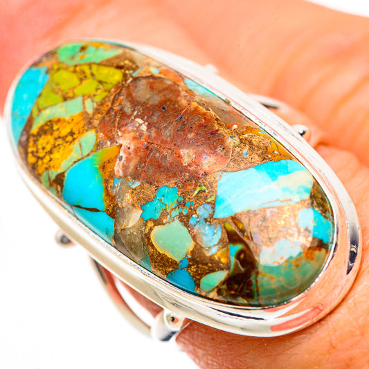 Kingman Mohave Turquoise Rings handcrafted by Ana Silver Co - RING133508