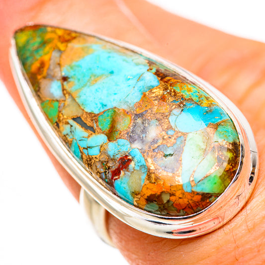 Kingman Mohave Turquoise Rings handcrafted by Ana Silver Co - RING133526