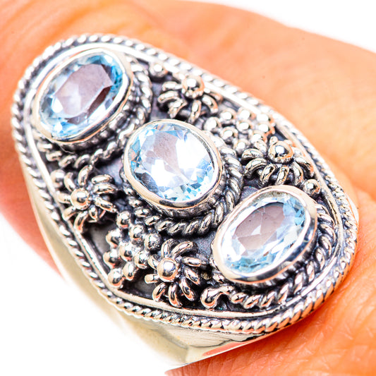 Blue Topaz Rings handcrafted by Ana Silver Co - RING133529