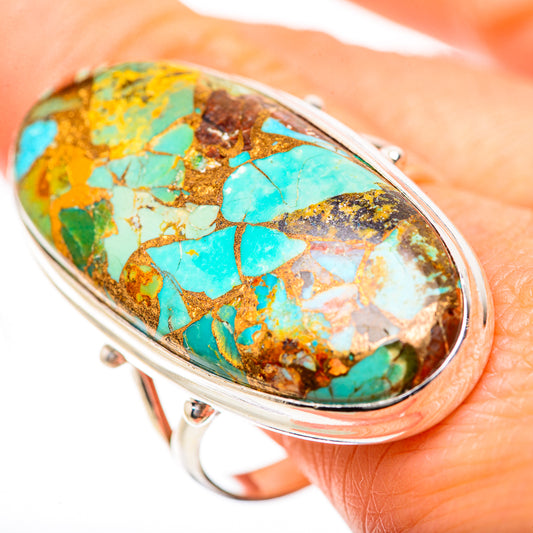 Kingman Mohave Turquoise Rings handcrafted by Ana Silver Co - RING133531