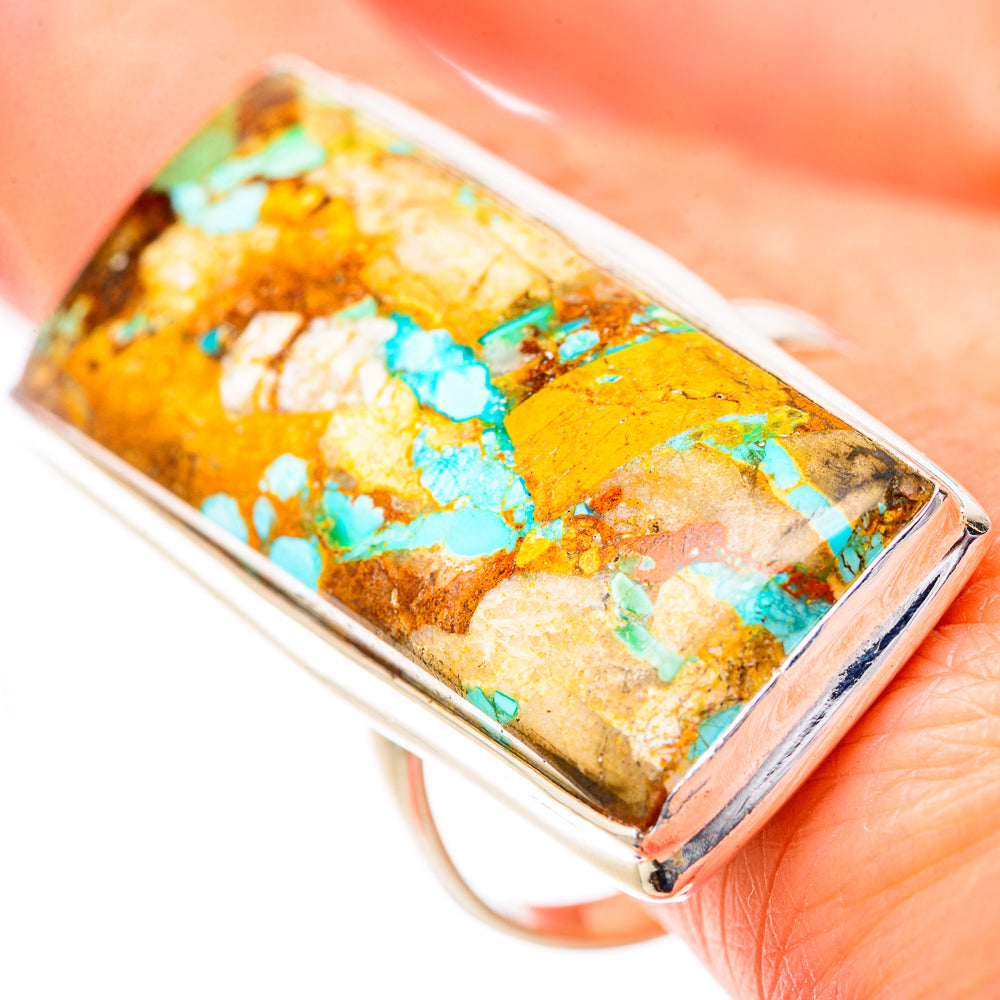 Kingman Mohave Turquoise Rings handcrafted by Ana Silver Co - RING133541