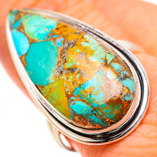 Kingman Mohave Turquoise Rings handcrafted by Ana Silver Co - RING133561