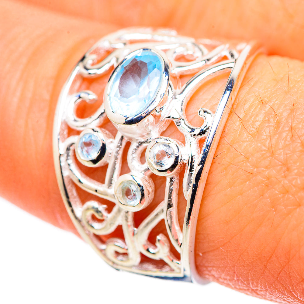 Blue Topaz Rings handcrafted by Ana Silver Co - RING133564