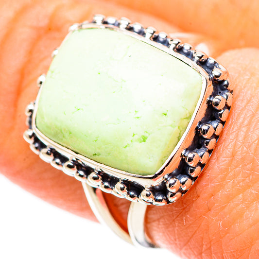 Lemon Chrysoprase Rings handcrafted by Ana Silver Co - RING133573
