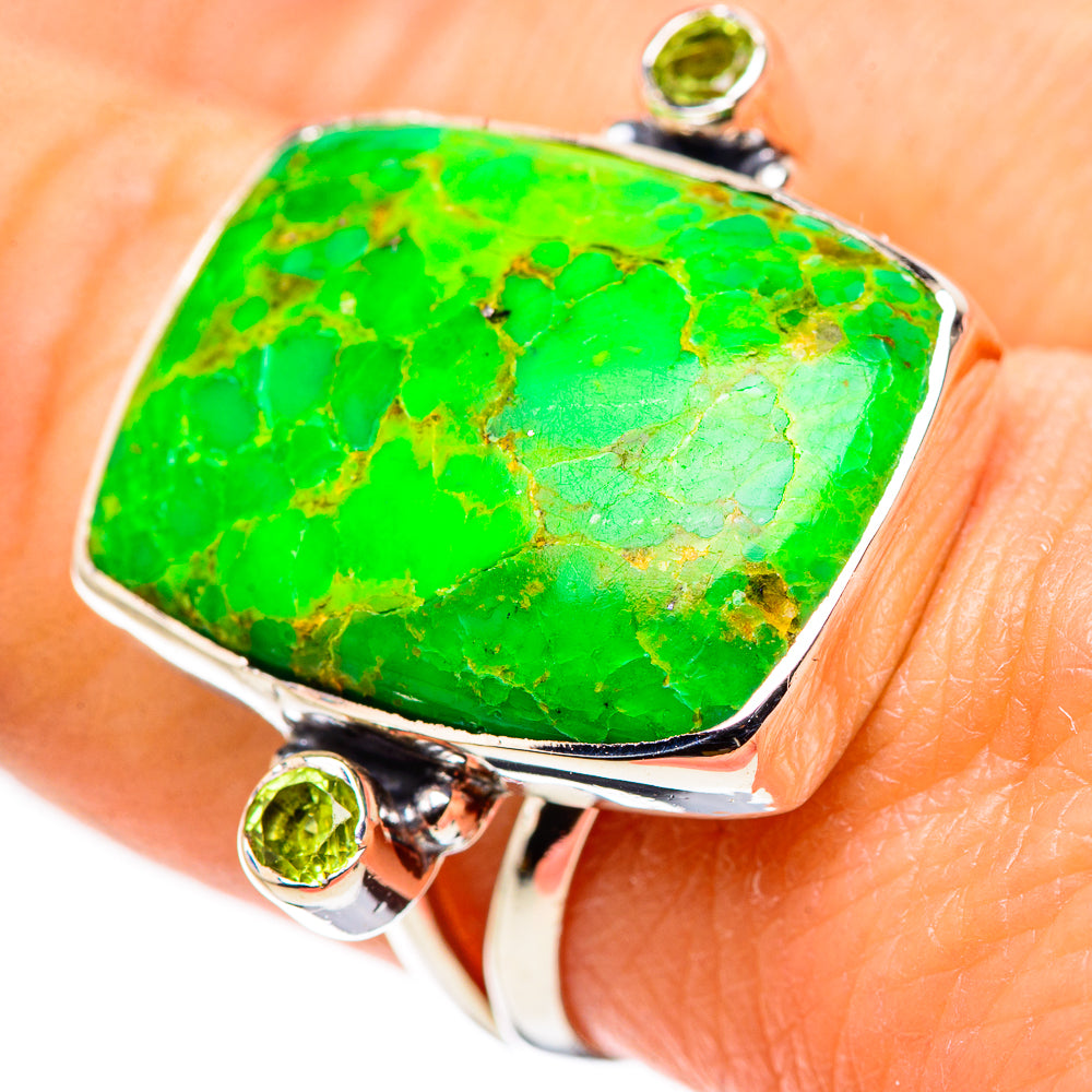 Green Copper Composite Turquoise Rings handcrafted by Ana Silver Co - RING133574