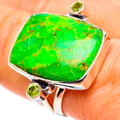 Green Copper Composite Turquoise Rings handcrafted by Ana Silver Co - RING133574