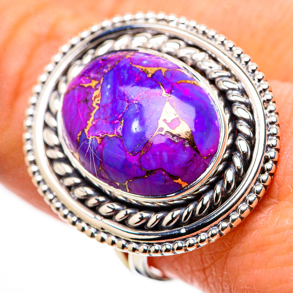 Purple Copper Composite Turquoise Rings handcrafted by Ana Silver Co - RING133586