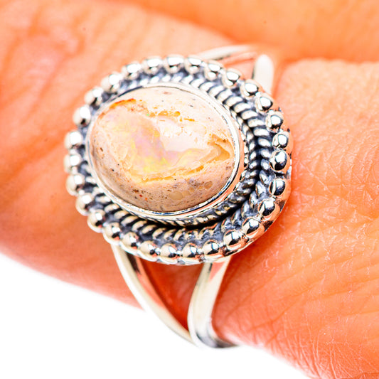 Mexican Fire Opal Rings handcrafted by Ana Silver Co - RING133627