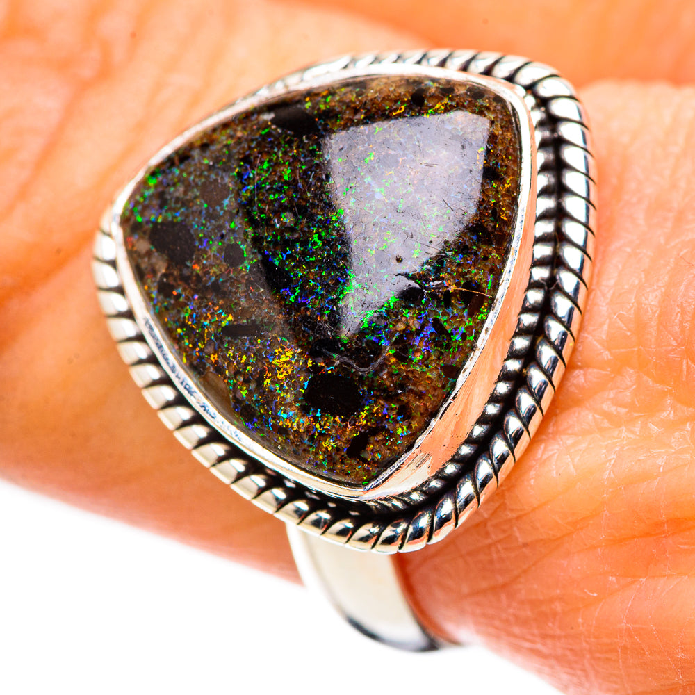 Andamooka Opal Rings handcrafted by Ana Silver Co - RING133657