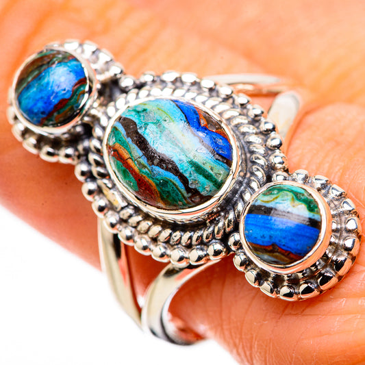 Rainbow Calsilica Rings handcrafted by Ana Silver Co - RING133684