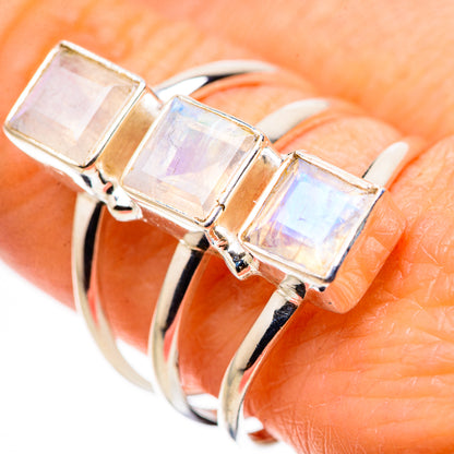 Rainbow Moonstone Rings handcrafted by Ana Silver Co - RING133685