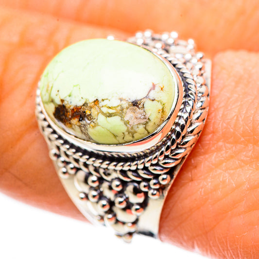 Lemon Chrysoprase Rings handcrafted by Ana Silver Co - RING133700