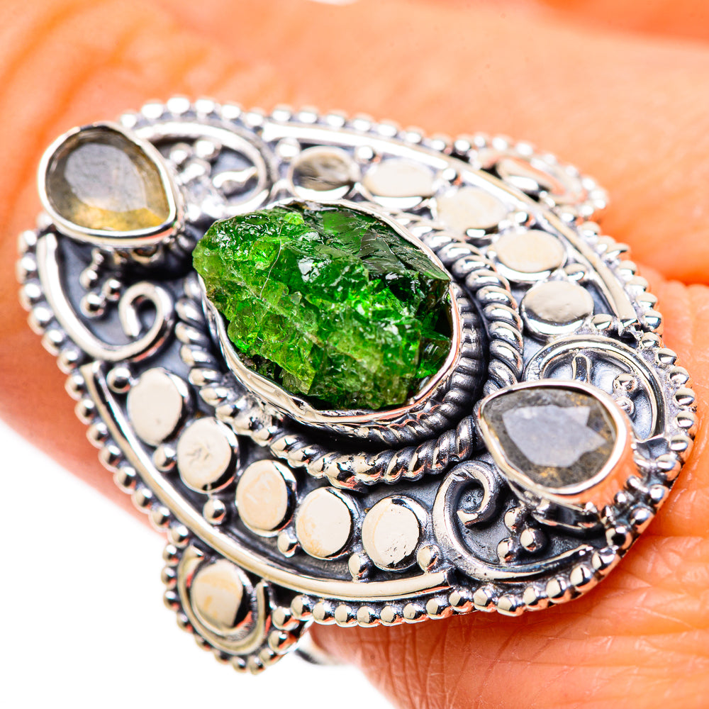 Chrome Diopside Rings handcrafted by Ana Silver Co - RING133728