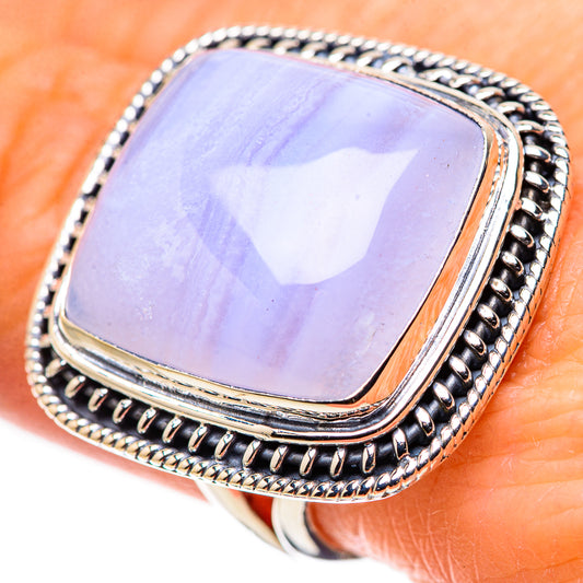 Blue Lace Agate Rings handcrafted by Ana Silver Co - RING133746