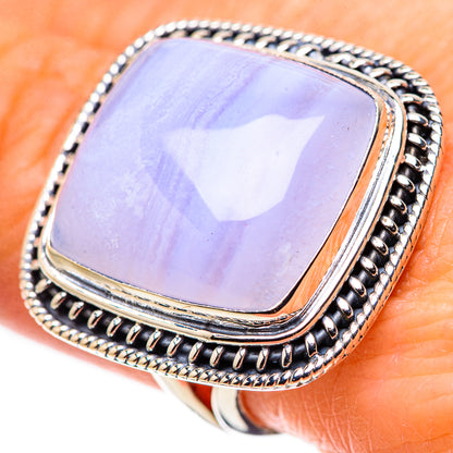 Blue Lace Agate Rings handcrafted by Ana Silver Co - RING133746