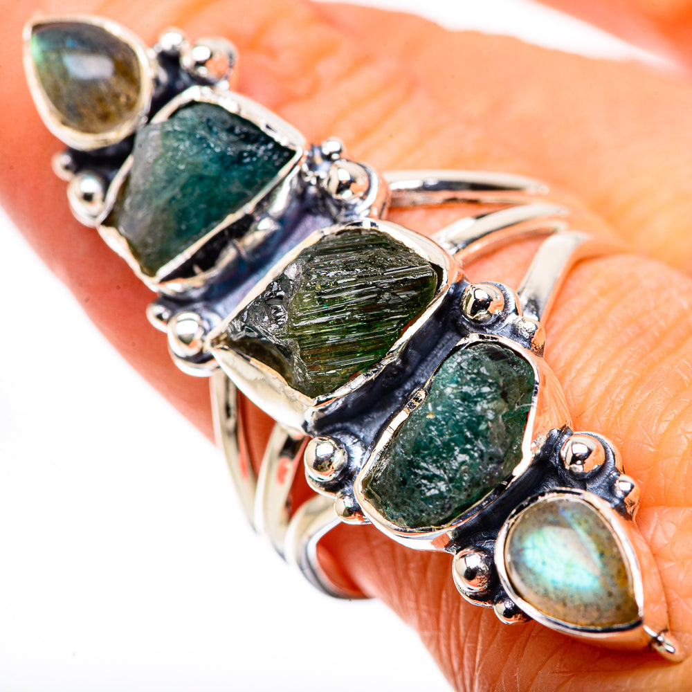 Green Tourmaline Rings handcrafted by Ana Silver Co - RING133749