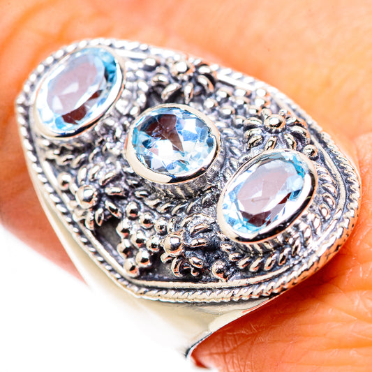 Blue Topaz Rings handcrafted by Ana Silver Co - RING133755