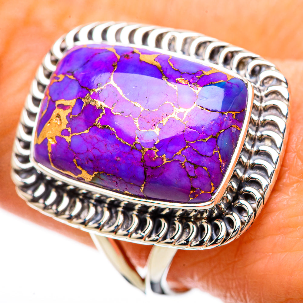 Purple Copper Composite Turquoise Rings handcrafted by Ana Silver Co - RING133808