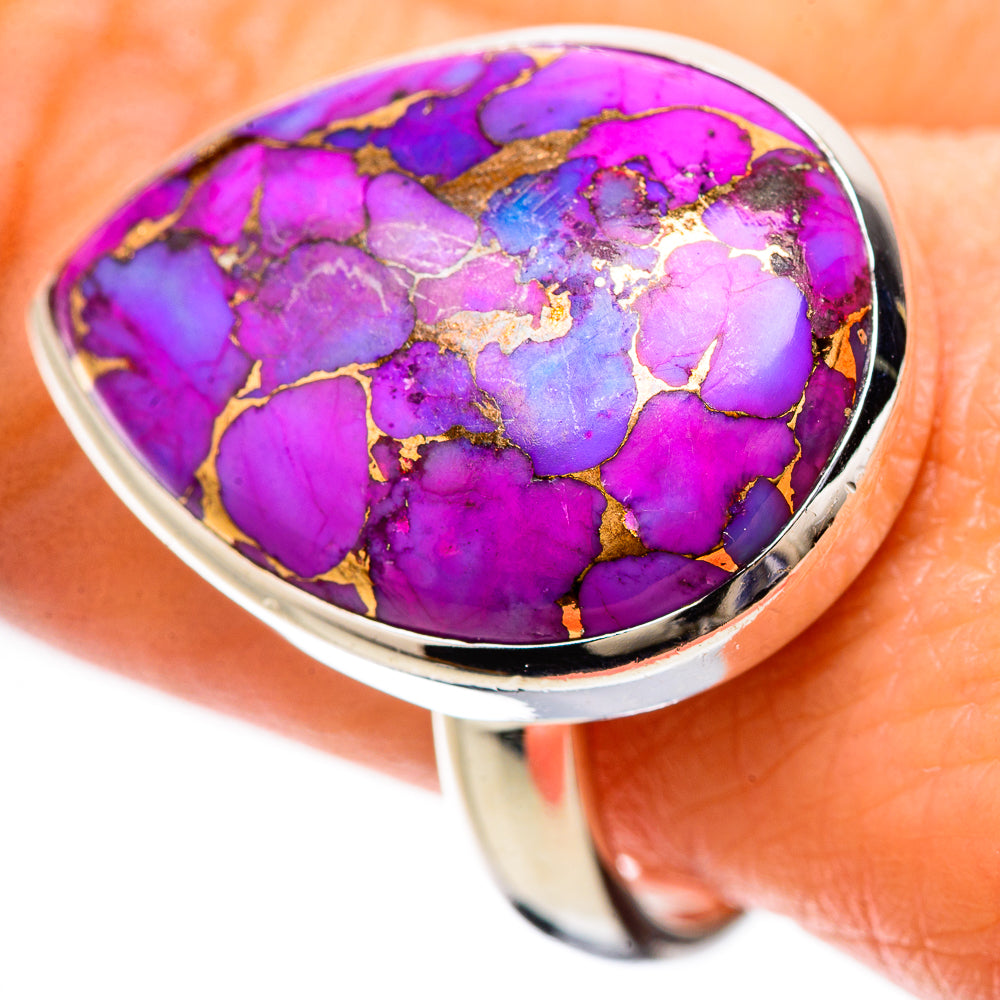 Purple Copper Composite Turquoise Rings handcrafted by Ana Silver Co - RING133811