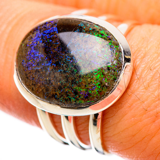Andamooka Opal Rings handcrafted by Ana Silver Co - RING133817