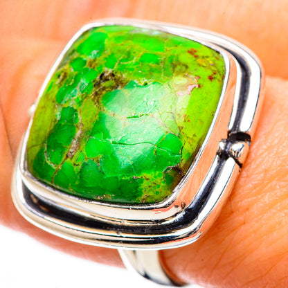 Green Copper Composite Turquoise Rings handcrafted by Ana Silver Co - RING133831