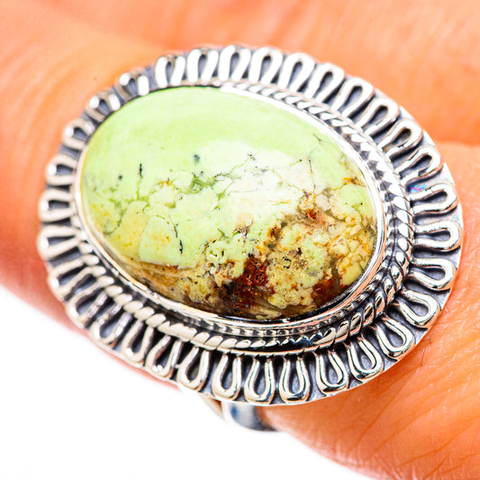 Lemon Chrysoprase Rings handcrafted by Ana Silver Co - RING133864