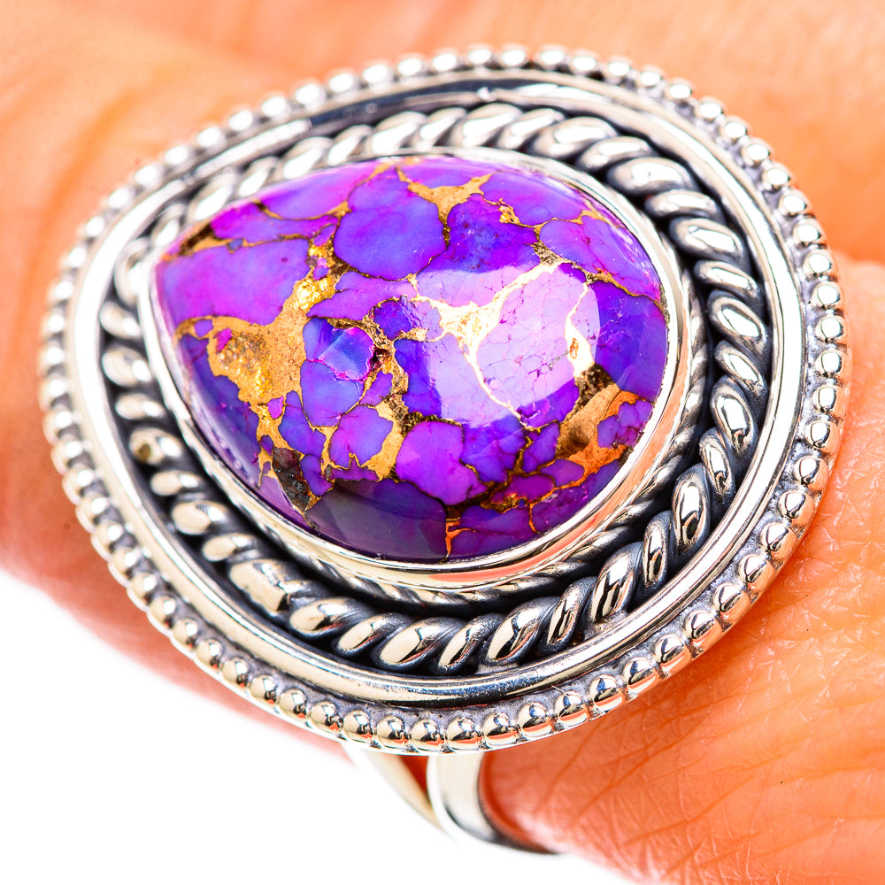 Purple Copper Composite Turquoise Rings handcrafted by Ana Silver Co - RING133874