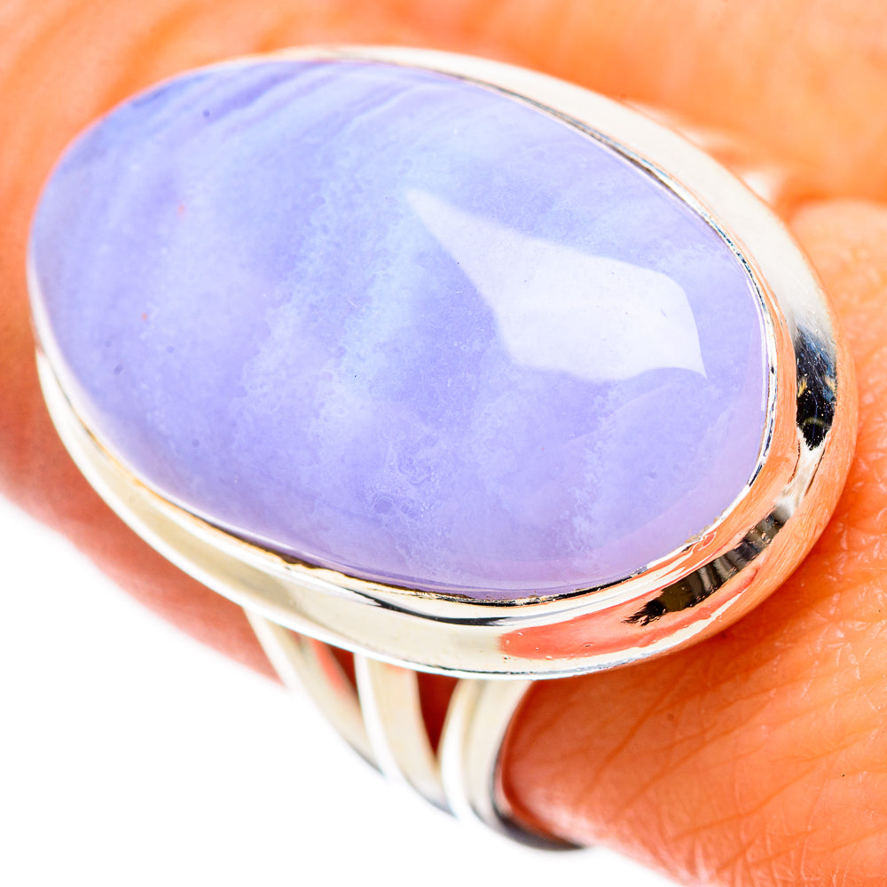 Blue Lace Agate Rings handcrafted by Ana Silver Co - RING133878
