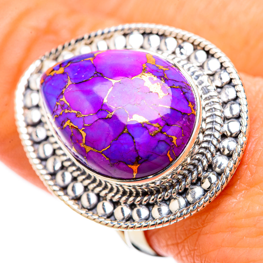 Purple Copper Composite Turquoise Rings handcrafted by Ana Silver Co - RING133901
