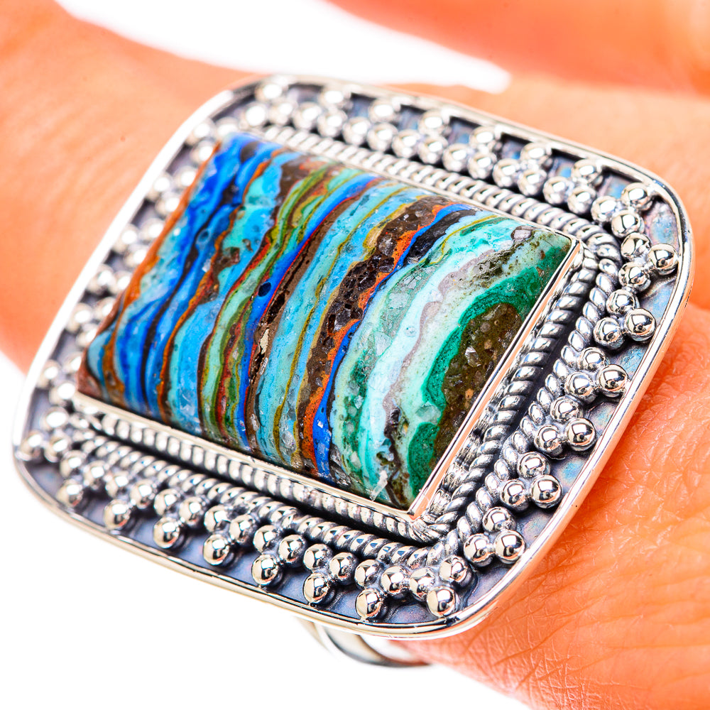 Rainbow Calsilica Rings handcrafted by Ana Silver Co - RING133907